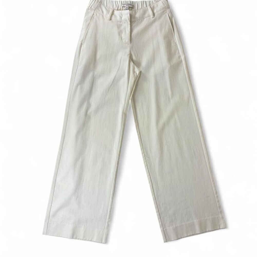 officecore Banana Republic white wide leg trousers